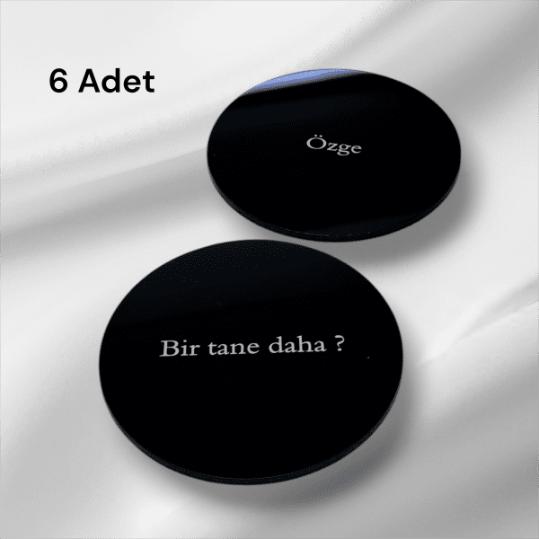 Siyah Pleksi Bardak Altlığı (6 Adet)